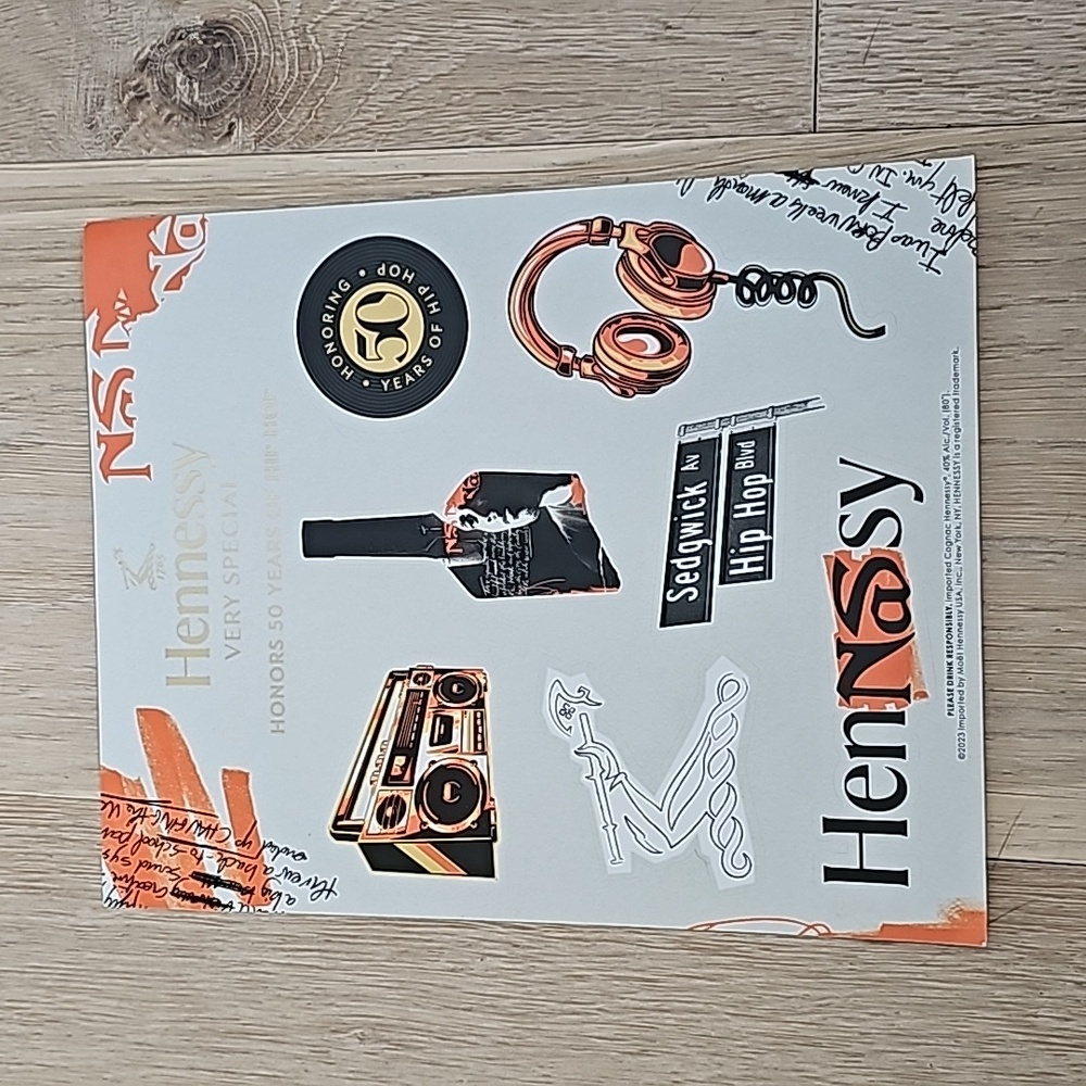 NWOT Sheet of Hennessy Stickers